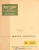 Mattison-Mattison Surface Grinders, Operations and Parts Manual 1974-All Models-06